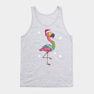 Pink Flamingo Christmas Tank Top